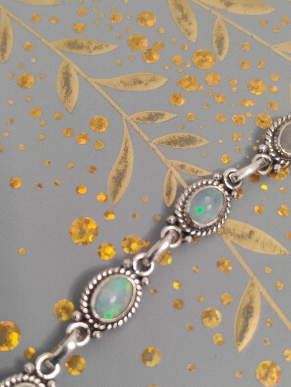 Sterling Silver Welo Opal Link Bracelet